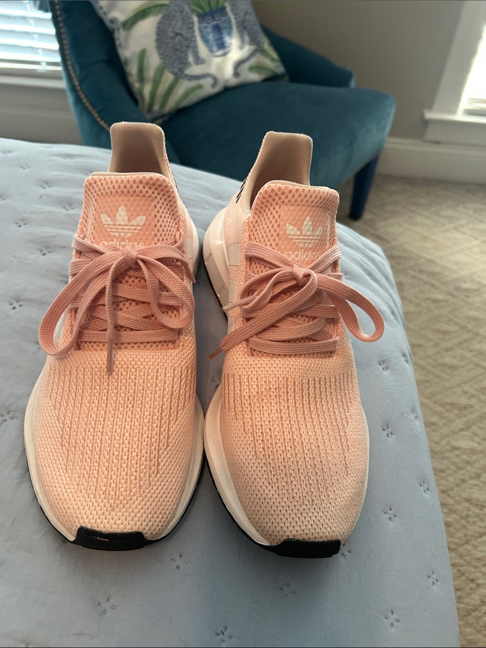 adidas Women's Light Peach Knit Running Shoes